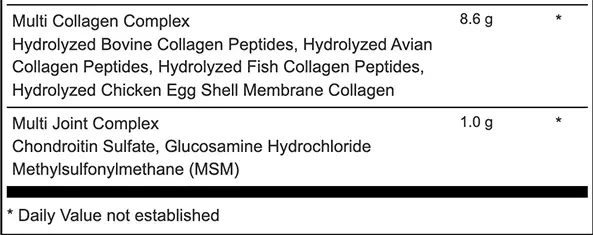 Alaya Multi Collagen Supplement Facts