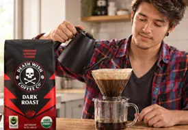 Death Wish Coffee Organic Dark Roast Tester 1
