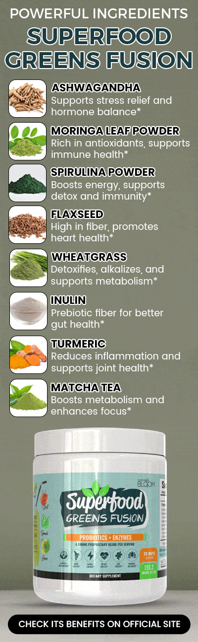 Ingrédients superaliments verts fusion