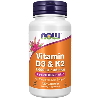 NOW Foods Vitamin D3 & K2 Capsules