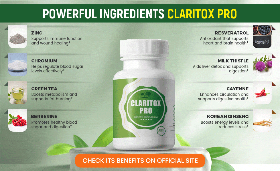 Ingredientes potentes Claritox Pro