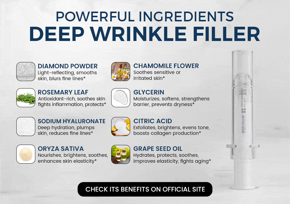 Ingredientes potentes relleno de arrugas profundas
