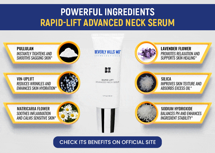 Ingredientes potentes suero de cuello avanzado de elevación rápida