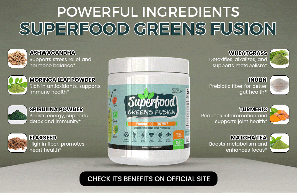 Ingrédients puissants superaliments verts fusion