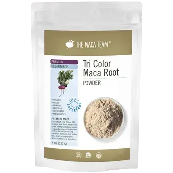 Poudre de racine de maca tricolore gélatinisée de qualité supérieure