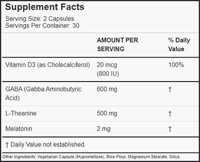 Datos del suplemento Relief Factor Sleep