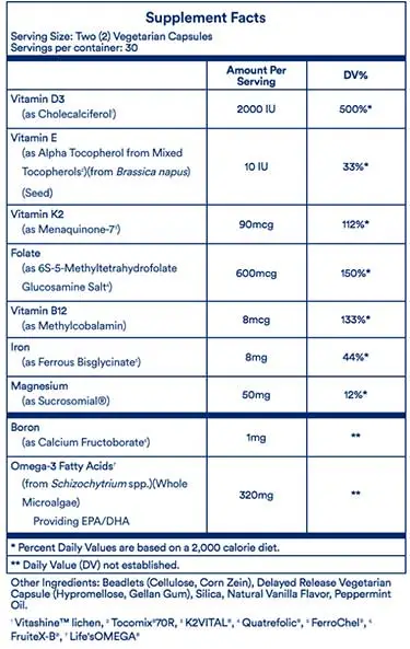 Ritual Vitamins Supplement Facts