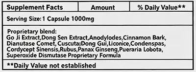 Superman 30000K Supplement Facts