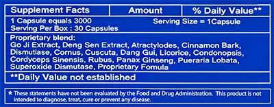 Alpha Man Extreme 3000 Supplement Facts