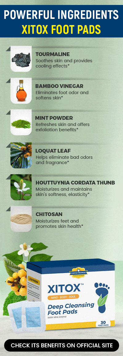 Ingredientes de las almohadillas del pie xitox